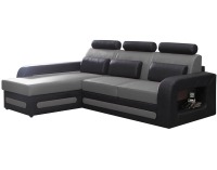 Rohová sedačka s rozkladom Bolzano Mini L - sivá / čierna