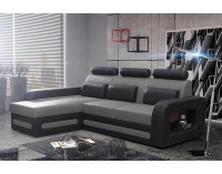 Rohová sedačka s rozkladom Bolzano Mini L - sivá / čierna