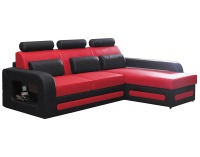Rohová sedačka s rozkladom Bolzano Mini P - červená / čierna
