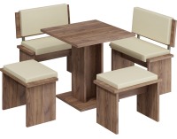 Malý jedálenský set Bond - craft tobaco / béžová ekokoža