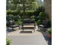 Záhradný set Borik - sivá / béžová