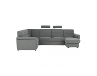 Rohová sedačka U s rozkladom a úložným priestorom Born U P - sivá