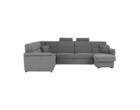Rohová sedačka U s rozkladom a úložným priestorom Born U P - sivá