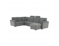 Rohová sedačka U s rozkladom a úložným priestorom Born U P - sivá