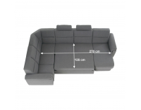 Rohová sedačka U s rozkladom a úložným priestorom Born U P - sivá