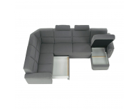Rohová sedačka U s rozkladom a úložným priestorom Born U P - sivá