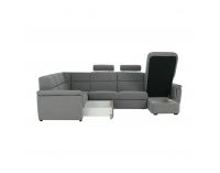 Rohová sedačka U s rozkladom a úložným priestorom Born U P - sivá