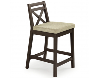 Barová stolička Borys Low - orech tmavý / béžová