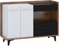 Komoda Box BOX-02 - craft tobaco / biela / čierna