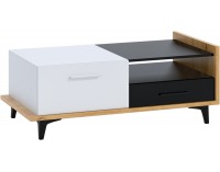 Konferenčný stolík Box BOX-03 - dub artisan / biela / čierna