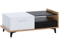 Obývacia izba Box - craft zlatý / biela / čierna