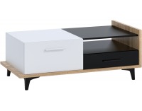 Obývacia izba Box - sonoma svetlá / biela / čierna