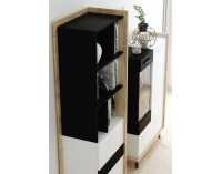 Vitrína Box BOX-13 - craft zlatý / biela / čierna