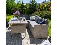 Záhradný nábytok z umelého ratanu Brillante - svetlosivá / sivá