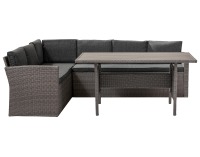 Záhradný nábytok z umelého ratanu Brillante - svetlosivá / sivá