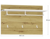 Vešiakový panel Bristol HP - biela / dub artisan