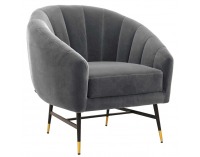 Kreslo Britney - sivá / čierna / zlatá