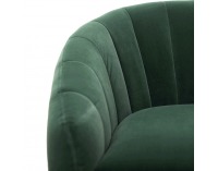 Kreslo Britney - tmavozelená / čierna / zlatá