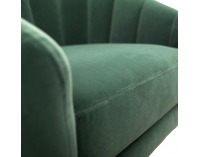 Kreslo Britney - tmavozelená / čierna / zlatá