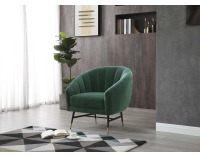 Kreslo Britney - tmavozelená / čierna / zlatá