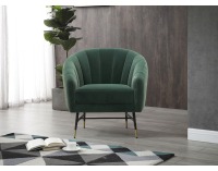 Kreslo Britney - tmavozelená / čierna / zlatá