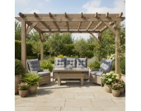 Záhradný set Bronte - hnedosivá / sivá