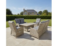 Záhradný set Bronte - hnedosivá / sivá