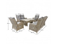 Záhradný set Bronte - hnedosivá / sivá