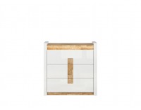 Komoda s osvetlením Alameda KOM3S - biely lesk / dub westminster