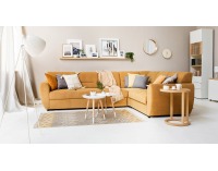 Rohová sedačka s rozkladom a úložným priestorom Algarve P - žltá
