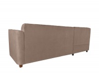 Rohová sedačka s rozkladom a úložným priestorom Amberg L - béžová / vzor / drevo (TX061)