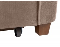 Rohová sedačka s rozkladom a úložným priestorom Amberg L - béžová / vzor / drevo (TX061)