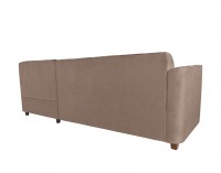 Rohová sedačka s rozkladom a úložným priestorom Amberg P - béžová / vzor / drevo (TX061)