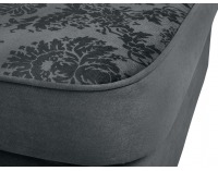 Rohová sedačka s rozkladom a úložným priestorom Amberg P - tmavosivá / vzor / drevo (TX061)