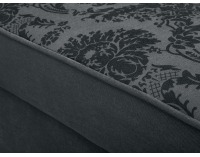 Rohová sedačka s rozkladom a úložným priestorom Amberg P - tmavosivá / vzor / drevo (TX061)