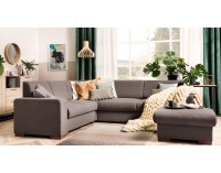 Rohová sedačka s rozkladom a úložným priestorom Anafi P - sivá