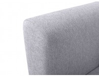 Rohová sedačka s rozkladom Aradena Lux L/P - svetlosivá / koralová / drevo (TX002)