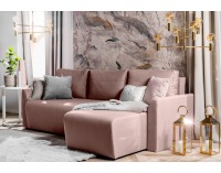 Rohová sedačka s rozkladom Arbon Lux L/P - ružová