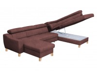 Rohová sedačka U s rozkladom a úložným priestorom Aspen U P - hnedočervená