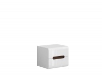 Nočný stolík Azteca KOM2S/4/5 - biela / biely lesk / wenge magia