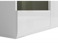 Vitrína s osvetlením Azteca KOM2W1D3S/10/15 - biela / biely lesk / wenge magia