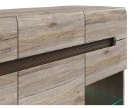 Vitrína s osvetlením Azteca KOM2W1D3S/10/15 - dub san remo / wenge magia