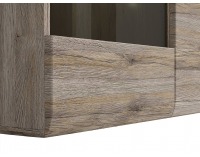 Vitrína s osvetlením Azteca KOM2W1D3S/10/15 - dub san remo / wenge magia