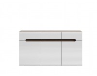 Komoda Azteca KOM3D3S/8/15 - dub san remo / biely lesk / wenge magia