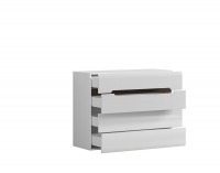 Komoda Azteca KOM4S/8/11 - biela / biely lesk / wenge magia