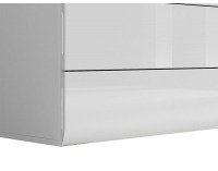 Komoda Azteca KOM4S/8/11 - biela / biely lesk / wenge magia