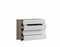 Komoda Azteca KOM4S/8/11 - dub san remo / biely lesk / wenge magia