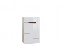 Komoda Azteca KOM5S/10/6 - dub san remo / biely lesk / wenge magia