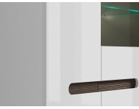 Vitrína s osvetlením Azteca REG1W1D/14/9 - biela / biely lesk / wenge magia