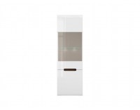 Vitrína s osvetlením Azteca REG1W1D/19/6 - biela / biely lesk / wenge magia